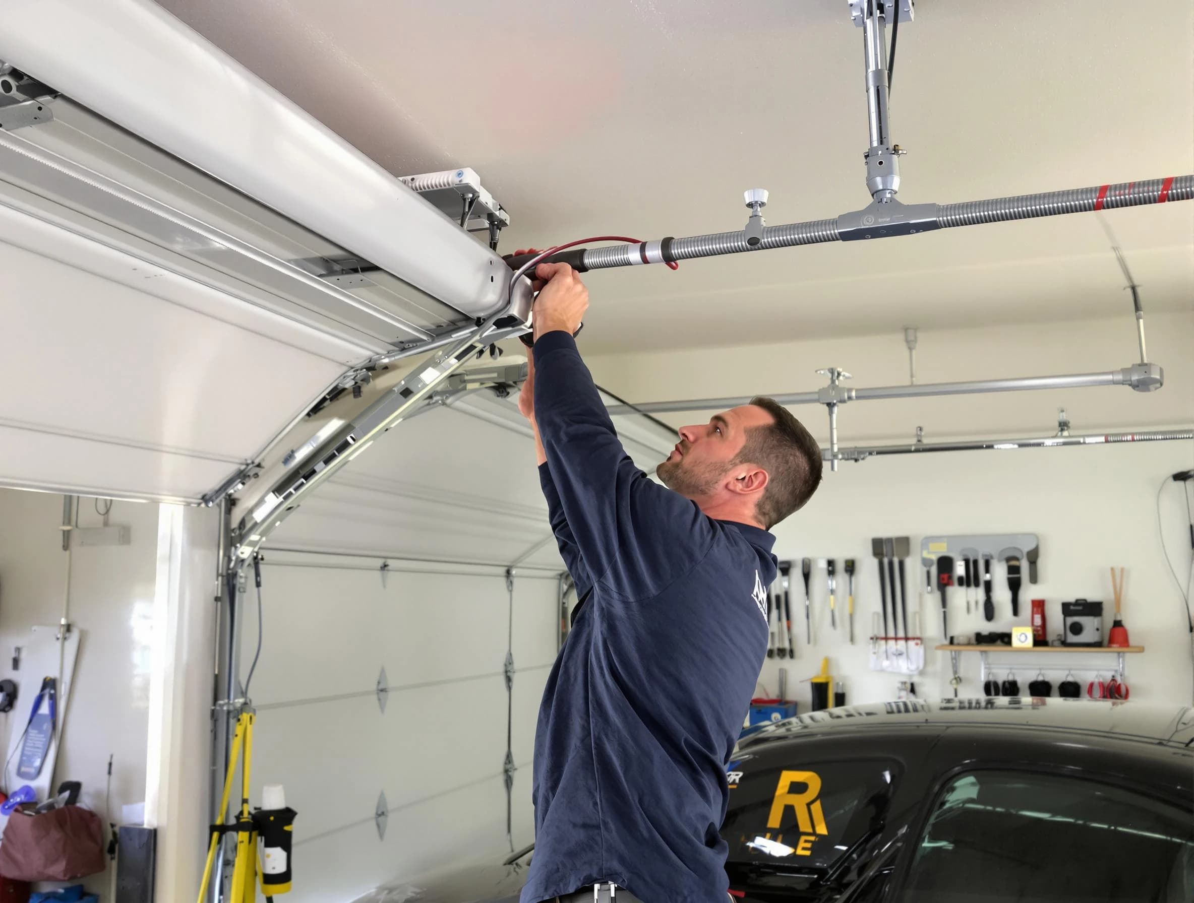 Colonial Beach Garage Door Repair technician performing garage door cable repair in Colonial Beach