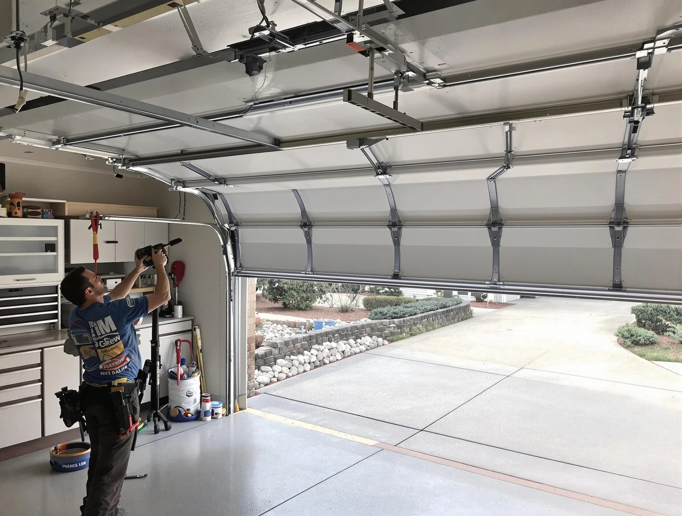 Garage door track repair service by Colonial Beach Garage Door Repair in Colonial Beach