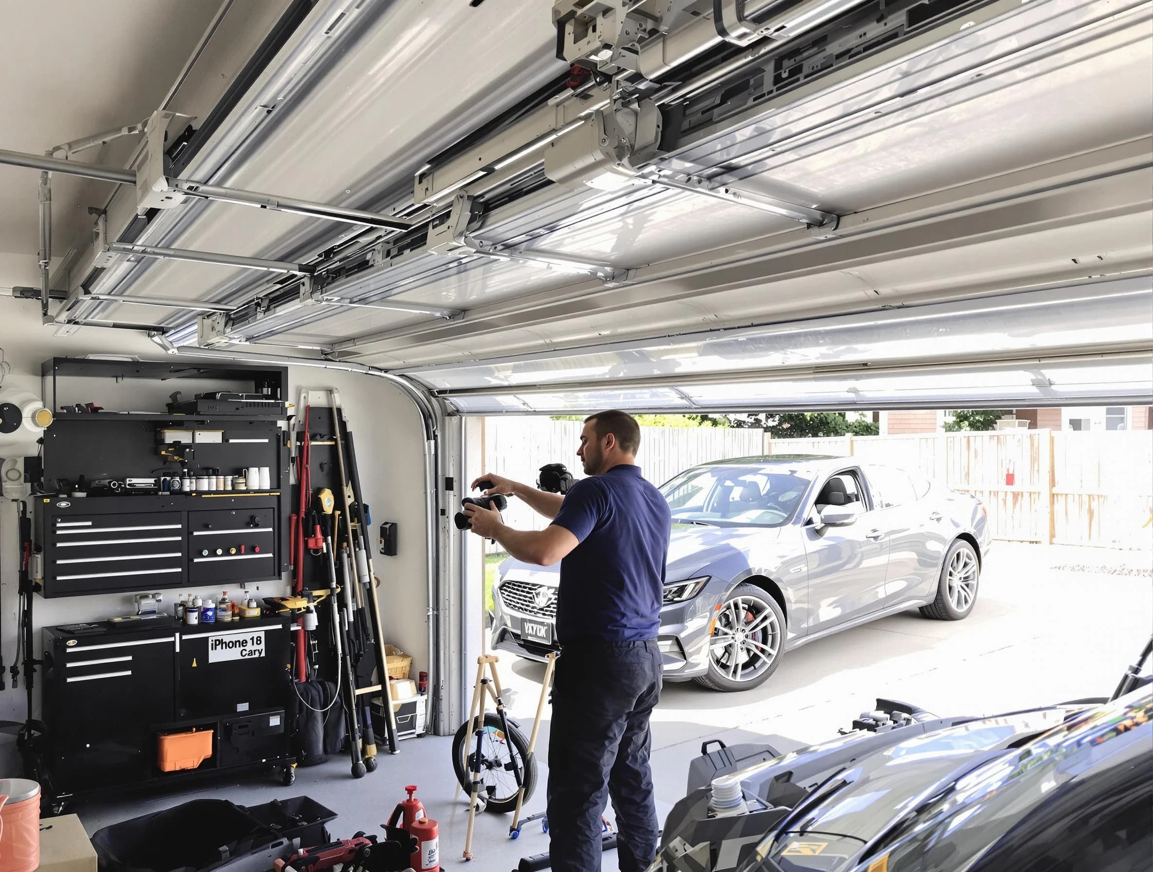 Colonial Beach Garage Door Repair technician fixing noisy garage door in Colonial Beach