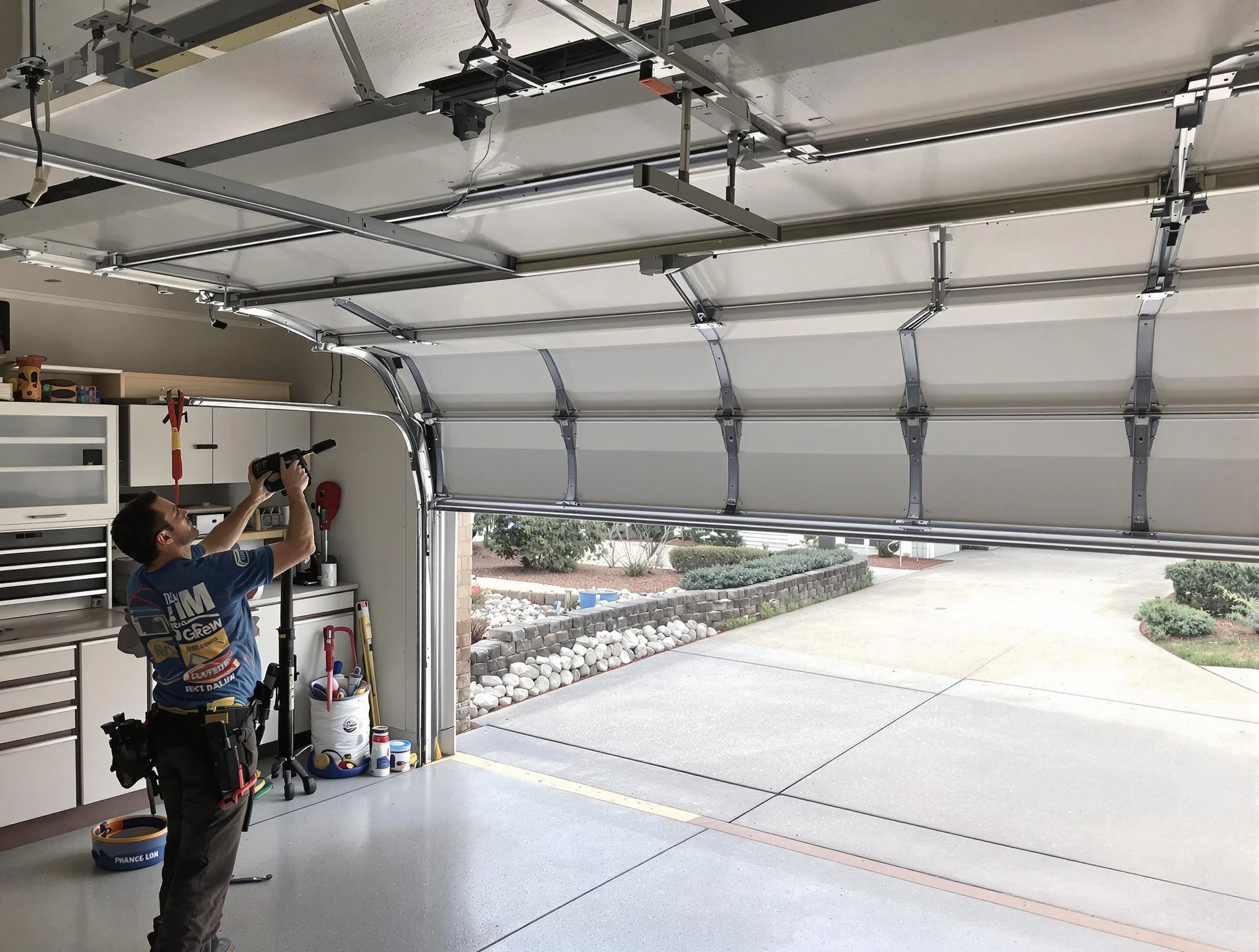 Garage door track repair service by Colonial Beach Garage Door Repair in Colonial Beach